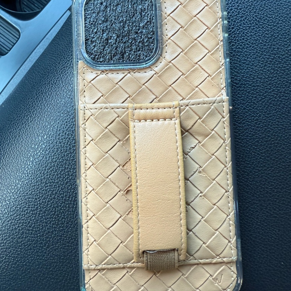 Walli Case Beige Woven Phone Case with Strap
